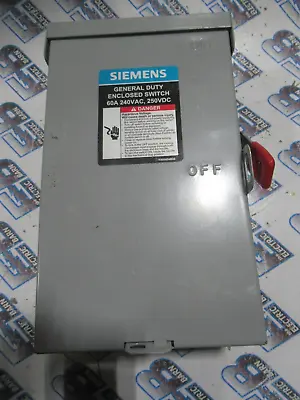 Buy Siemens GF222NA, 60 Amp, 240 Volt, 2P3W, Fused, Nema 1, Disconnect- NEW-S • 60$