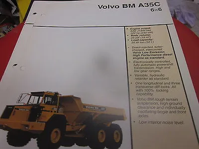 Buy Volvo BM A35C 6X6 Articulated Truck Brochure • 6.99$