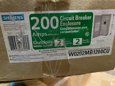 Buy Siemens 200 Amp Outdoor Circuit Breaker Enclosure Gray W0202MB1200CU • 297.60$