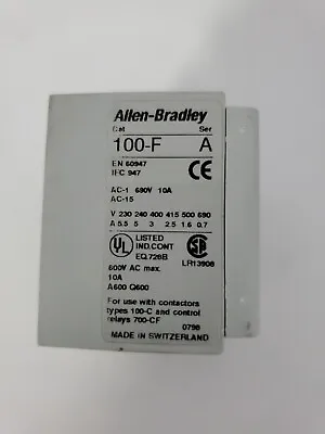 Buy Allen Bradley Auxiliary Contact Block 100-f Ser A • 8.79$