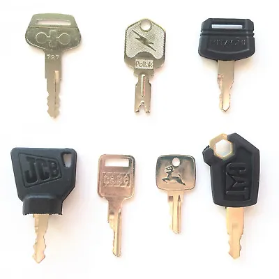Buy Heavy Equipment Key Set 7 Keys- CAT Case JCB John Deere Hitachi Pollak Komatsu • 19.95$