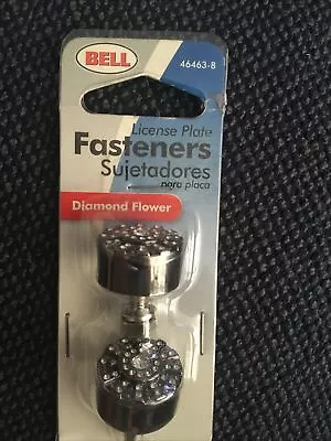 Buy 2 BELL AUTOMOTIVE SILVER DIAMOND FLOWER LICENSE PLATE FASTENER (X8452-2) New • 15.99$