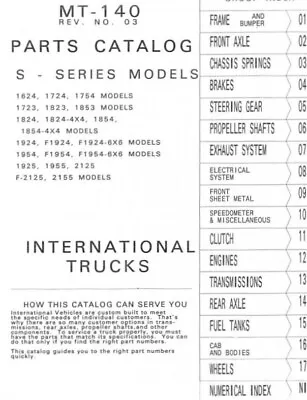 Buy 1981 International S Series 1954 F1954 6x6 Truck Parts Catalog Manual MT-140 • 279.30$