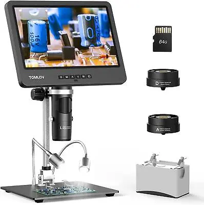 Buy TOMLOV Digital Microscope 1500X Magnifier Camera 3xlens Fr Motherboard Soldering • 179$