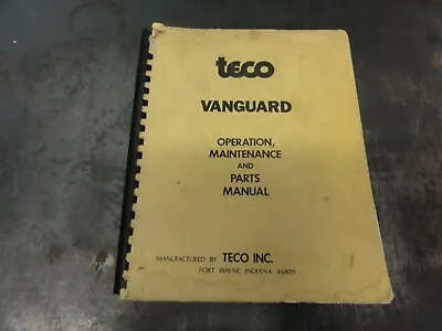 Buy Teco Vanguard V5-42 V5-45 V5-50 V5-55 Aerial Device Operation Maintenance Manual • 60$