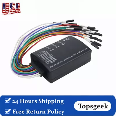 Buy Mini 16 Logic Analyzer USB 100M Max Sample Rate 1.1.34 Support 1.2.10 Software • 57$