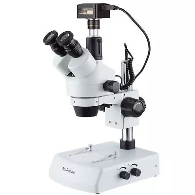 Buy AmScope LED Trinocular Zoom Stereo Microscope 3.5X-180X + 18MP USB3 Camera • 700$