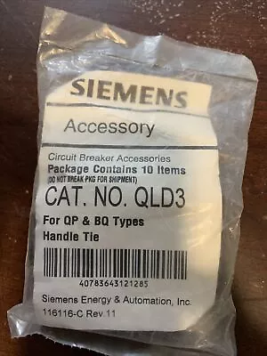 Buy Bag Of 10 Siemens CAT. NO. QLD3 Pad Locking Device For QP & BQ Types Handle Tie • 20$