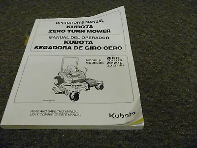 Buy Kubota ZD1211 ZD1211R ZD1211L ZD1211RL 0 Turn Mower Operator Maintenance Manual • 69.30$