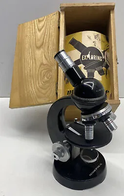 Buy Steindorff German Mid-Century Medical Microscope W/ Original Wooden Box • 85$