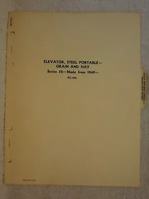 Buy Vintage John Deere Series 50 Grain & Hay Elevator Parts Catalog Manual • 19.99$