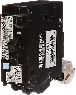 Buy Q120DF 20-Amp Afci/Gfci Dual Function Circuit Breaker, Plug On Load Center Style • 65.99$