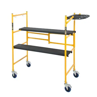Buy Rolling Scaffold Ladder Platform 500 Lb Load Capacity Work Bench Indoor Folding • 119.89$