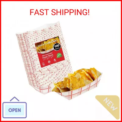 Buy Extra Small Paper Food Boats (100 Pack) .5 Lb Disposable Red & White Checkered P • 13.99$