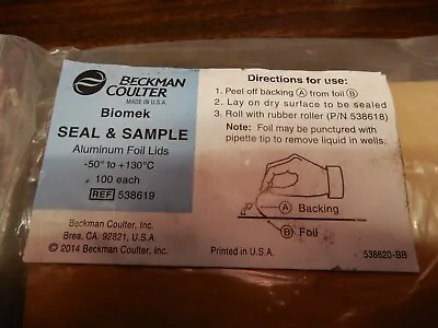 Buy  Beckman Coulter Biomek Seal & Sample 538619 Aluminum Foil Lids 100each  • 68$