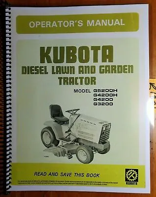 Buy Kubota G3200 G4200 G4200H G5200H Diesel Lawn & Garden Tractor Operator's Manual • 14.49$