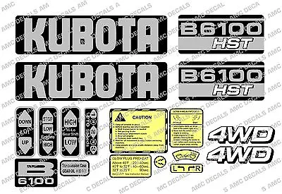 Buy Kubota B6100 Hst Compact Tractor Decal Sticker Set • 52.81$