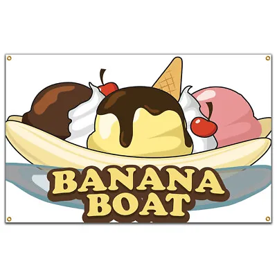 Buy Banana Boat Banner Concession Stand Food Truck Single Sided • 99.99$