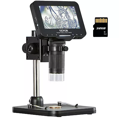 Buy VEVOR Digital Microscope Coin Microscope 4.3in IPS Screen 50-1000X Magnification • 45.99$
