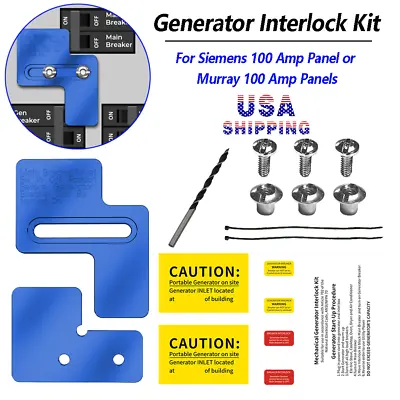 Buy US For 100 Amp Siemens Murray 100A Panels Main Breaker Generator Interlock Kit • 35.99$
