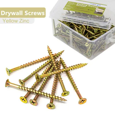 Buy Wood Inerior Construction Screws #8 Phillips Yellow Zinc Drywall Chipboard Screw • 11.99$