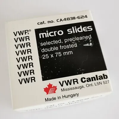 Buy VWR Canlab 48311-624 Micro Slides Precleaned Double Frosted 25X75mm New Old Stoc • 15$