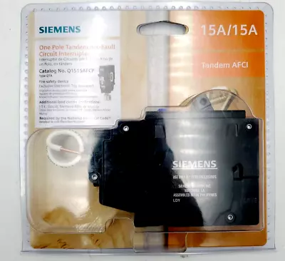 Buy Siemens Q1515AFCP 15A 120V 1-Pole Tandem Arc-Fault Circuit Breaker Type QTA • 49.99$