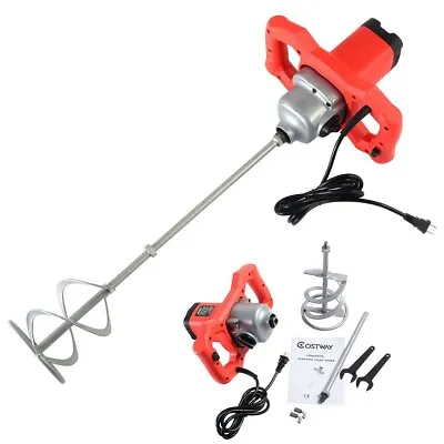 Buy Costway Electric Mortar Mixer 1600W Dual High Low Gear 6 Speed Paint Cement  • 80$