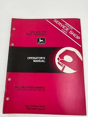 Buy John Deere 445 465 Flail Manure Spreaders Operator's Owner's Manual • 9.99$