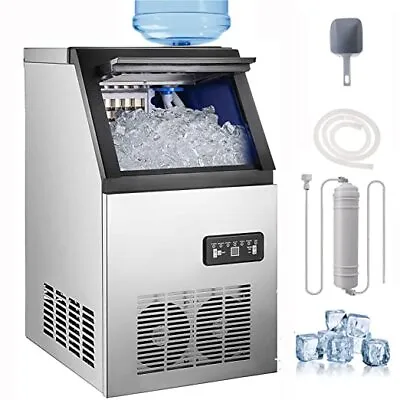 Buy Commercial Ice Maker 90-150LBS/24H Stainless Steel Commercial Ice Machine Auto  • 285.80$