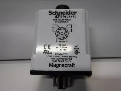 Buy Schneider Electric 211ACPSOX-7 Magnecraft Time Delay Relay 120vac On Delay 1-180 • 23.44$