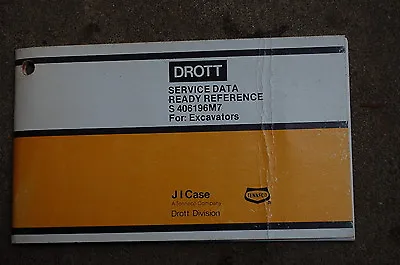 Buy CASE DROTT Excavator Crawler Trackhoe Service Data Reference Manual Owner Book • 16$