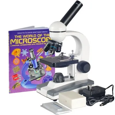 Buy AmScope 40X-1000X Biological Science Compound Microscope W 25pc Slide Collection • 124.99$