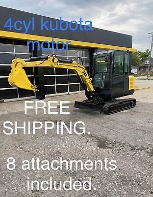 Buy NEW DHE3.5D 7,000lb Mini Excavator + 8 Attachments W/4cyl Kubota Diesel Engine🔥 • 27,000$