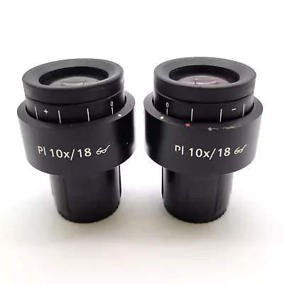 Buy Zeiss Microscope Eyepiece Pair Pl 10x/18  444132 Focusing Eyepieces • 350$