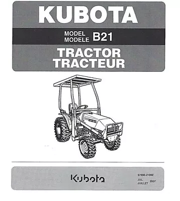 Buy Tractor Illustrated Parts Manual Fits Kubota B21 Tractor • 7.27$