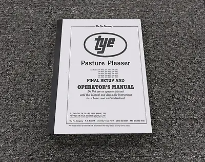 Buy Tye 104-4508 Pasture Pleaser No-Till Drill Final Setup & Owner Operator Manual • 75.58$