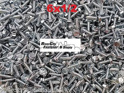 Buy (2500) #6 X 1/2 Slotted Hex Washer Head Self Tapping Sheet Metal Screws SMS • 36.06$