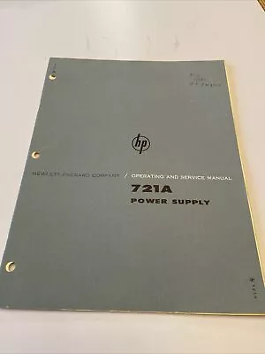 Buy HP 721A Power Supply Operating & Service Manual #F • 24$