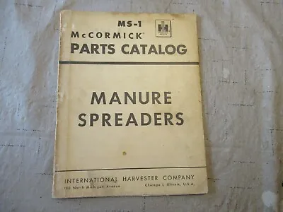 Buy VTG McCormick MS-1 Manure Spreader Parts Catalog. • 5$