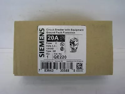 Buy NEW IN BOX Siemens QE220 2P/20A GFEP Circuit Breaker Equipment Protect  13176rsl • 224.99$