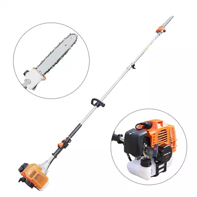 Buy 1.25KW 52cc 2-Stroke Pole Saw Gas Powered Branches Trees Chainsaw Pruner Trimmer • 175$