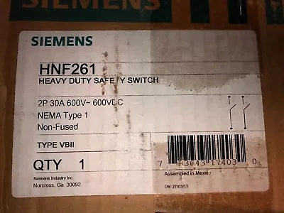 Buy Siemens Hnf261 30 Amps Heavy Duty Safety Switch *new In Box* • 40$