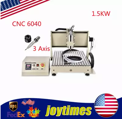 Buy 1.5KW CNC 6040 3 Axis Router Engraving Drilling/Milling Machine Cutter Engraver • 1,006.05$