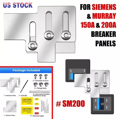 Buy US Generator Interlock Kit For Siemens & Murray 150A & 200A Breaker Panels SM200 • 31.49$