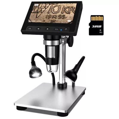 Buy 4.3'' LCD 50X-1000X Coin Digital Microscope ODM4S USB Microscope For Kids Child • 72.99$