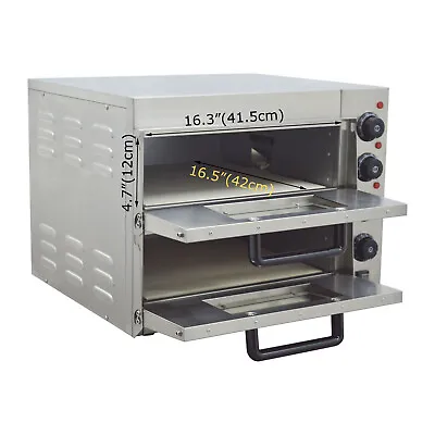 Buy Commercial Bread Making Machines Double Electric Pizza Oven Pizza 110v 3kW • 498.64$
