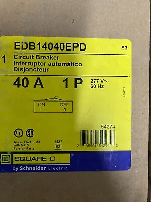 Buy Schneider Electric Edb14040epd Circuit Breaker • 600$