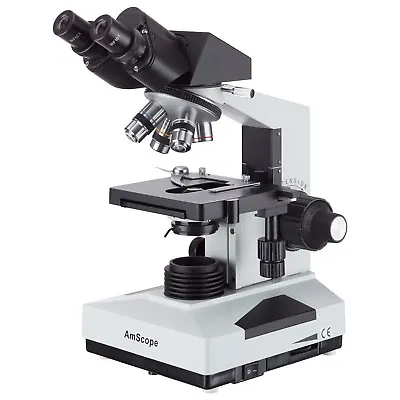 Buy AmScope 40x-1000x Compound Binocular Microscope Multi-Use Biological Medical Lab • 305.99$