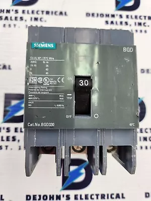 Buy Siemens Bqd330 Circuit Breaker, 30a, 3 Pole, 480v, 14 Ka, Unused Surplus • 120$